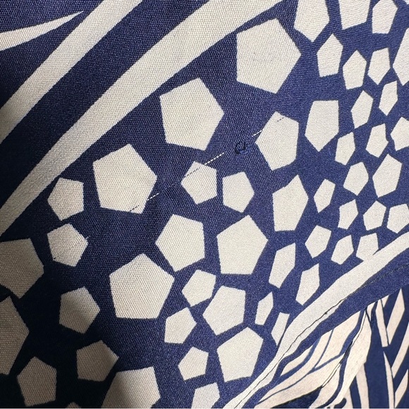 Vintage Sante Classics Mumu Kaftan Maxi Dress One Size Blue Abstract Print - Picture 5 of 12